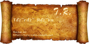 Törő Réka névjegykártya