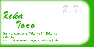 reka toro business card